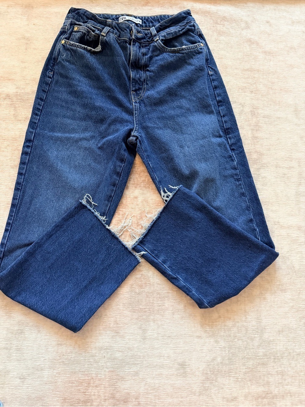 Zara Women Dark Wash Straight Leg Jeans Size 6 - Picture 1 of 5